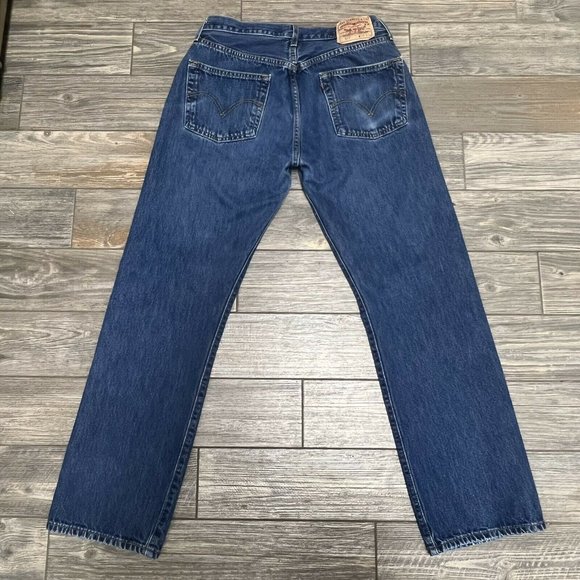 32X32 Levi's 501 Button Fly Denim Jeans Tag - 36X34 Actual - 32X32 Men's - Picture 9 of 10